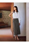 Brown Gathered Plaid Skirt - 7