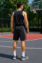 Black Men's Shorts with Zipper Pockets, Lightweight Fabric, Sporty Style - 4