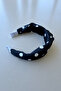 Black Satin Polka Dot Pattern Crown Hair Tiara - 3