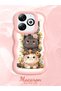 Infinix Smart 8 Compatible Case Camera Protector Pink Silicone Couple Phone Case Cat Pattern - 2
