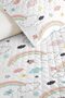Rainbow Cloud Pastel Teen Room Single Pique Set-Mint Pink 160X220Cm Quilted Bedspread - 3