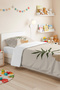 Botanical Green Young Room Single Pique Set - Minimal Beige 160X220 cm Quilted Bedspread - 5