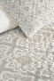Gray Ethnic Geometric Single Pique Set - Beige Bohemian Quilted Seasonal Bedspread 160X220 cm - 3