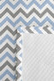 Blue Zigzag Geometric Youth Room Single Pique Set-Grey Modern 160X220 cm Quilted Bedspread - 7