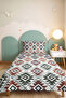 Bohemian Geometric Green Young Room Single Pique Set - Tile 160X220 cm Quilted Bedspread - 2