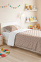 Beige Geometric Modern Young Room Single Pique Set-Ecru Minimal 160X220Cm Quilted Bedspread - 5