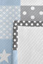 Yıldız Ay Blue Young Room Single Pique Set - Gray Geometric 160X220 cm Quilted Bedspread - 7
