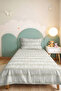 Geometric Striped Beige Young Room Single Pique Set-Modern Ecru 160X220Cm Quilted Bedspread - 6