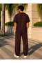 Men's Set Pitircik Fabric Cycling Collar T-Shirt & Bottom Top Set - 3