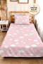Pink Cloud Moon Star Girls' Pique Set - Pastel Sky Baby Room Bedspread - 160X220 cm
