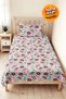Safari Animal Beige Girls' Pique Set-Floral Pastel Pink Baby Room Bedspread-160X220 cm