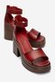 Margot Red Skin Genuine Leather Women's Platform Heeled Sandals