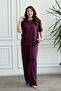 Sweatpants Set with Guipure Stone Detail at the Hem - 5