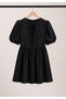 Women's Lace-Up Front Balloon Sleeve Crew Neck Poplin Dress - 4