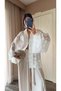 White Embroidered Lace-Up Brodered Kimono - 5096