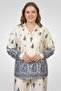 Women 2 Pcs 3/4 Sleeve Allover Print Blouse And Palazzo Pants Set, Multicolor - 5