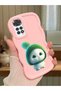 Redmi Note 11 Compatible Case Camera Protector Pink Silicone Couple Phone Case Cute Pattern