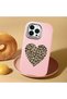 iPhone 12 Pro Compatible Case with Camera Protection Pink Silicone Couple Phone Case with Heart Pattern - 2