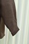 Asymmetrical Cut Tulle Voile Tunic with Embroidery Detail - Brown - 4