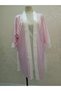 Luxury Pink Plain Striped Kimono Set & Robe Set - 2