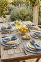 Lemon Patterned Wooden Plate Set of 6 - Amalfi Tile Patterned Luxury Presentation Plate Coaster Plate 30 cm - 2