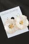 Flower Plastic Clip Earrings - Yavruağzı