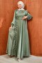 Çağla Waist Belted Ruffled Janjan Evening Dress