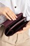 Purple Women's Wallet Genuine Leather Shawl Pattern Embossed Long Portfolio |   Verne - 2