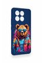 Poco X6 Pro Compatible Bear Patterned Silicone Case with Glasses - 3