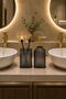 Bodrum 2Nd Glass Liquid Soap Dispenser & Glass Toothbrush Holder Smoked |   Decorative Bathroom Accessory Bathroom Organizer Home Hotel Premium Glass Bathroom Organizer Decorative Stylish Gift Glass Home Decor Luxury Bathroom - 6