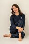 Women's Shine Bright Little Star Navy Blue Long Sleeve Pajama Set Ar3775-S-V2 - 3