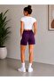 Modal Fabric Women's Shorts with Pockets and Side Stripe Detail - 3