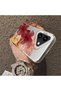 iPhone 16 Compatible Silicone Edge Hard Back Case Couple Phone Case with Floral Pattern - 4
