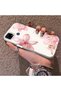 Realme C25 Compatible Silicone Edge Hard Back Case Couple Phone Case with Floral Pattern - 2