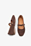 Nikol Women's Genuine Leather Ballerinas - Brown Suede - 4