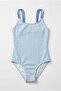 Girl's mediterranean checkered swimsuit
