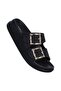 487-15 Pearl Black Women's Flat Slippers