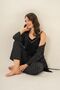 Women's Black Dressing Gown Set Pc9291-S-V1 - 2