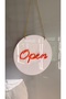 Store Shop Boutique Plexiglass Embossed Lettering 3D Open Close Open Closed Sign - White Orange - 3