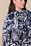 Navy Blue Cocoon Patterned Tunic - 4