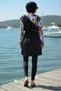 3-Piece Set Asymmetrical Collar Sleeves Lycra Elastic Waist Parachute Fabric Burkini Hijab Swimsuit D47 - 3