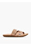 Women Buckle Accent Cross Strap Sandals - 3