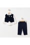 Baby Boy Gofreli Elegant Tuxedo Set 0-3/3-6 Months Mevlüt Set Newborn Hospital Release - 3