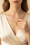 Star Motif Stone Yellow Steel Necklace - Stylish and Durable Women's Jewelry - 3