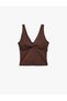 Slim Fit Interlock Sleeveless V-Neck Sports Blouse
