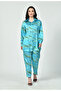Modest Blue Satin Co-Ord Set for Women | Abstract Print 2 Piece Set by Rizqé - 3