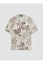 Xside Beige Relax Fit Resort Collar Patterned Men's Shirt - 5