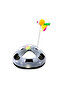 Triangle Cat Toy - Furry Cat Activity Toy with Ball and Spring, with Treat Container - 2