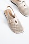 Mirador Women's Genuine Leather Beige Daily Perforated Ballerinas - 4