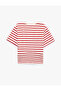 Slim Fit Gipeli Crew Neck Short Sleeve Striped Sailor T-Shirt - 6